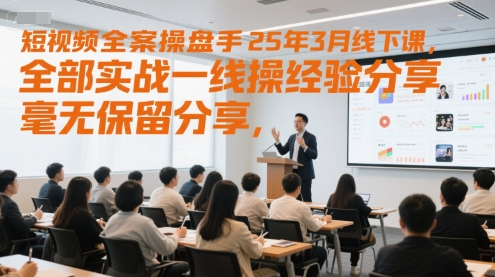 短视频全案操盘手25年3月线下课，全部实战一线操盘手经验分享，毫无保留分享，全是干货-靠谱项目库