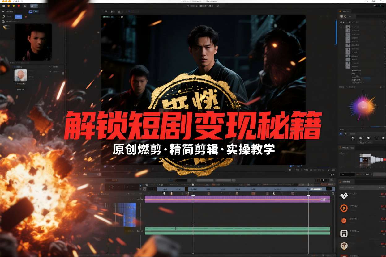 短剧拉新之原创燃剪精简剪辑实操课,解锁短剧变现秘籍-靠谱项目库