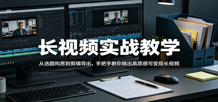 长视频实战教学,从选题构思到剪辑导出,手把手教你做出高质感可变现长视频-靠谱项目库
