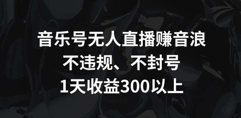 音乐号无人直播赚音浪，不违规、不封号，1天收益300+【揭秘】-靠谱项目库