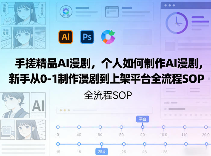 手搓精品AI漫剧，个人如何制作AI漫剧，新手从0-1制作漫剧到上架平台全流程SOP-靠谱项目库