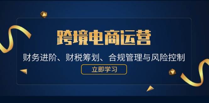 （12592期）跨境电商运营：财务进阶、财税筹划、合规管理与风险控制-靠谱项目库