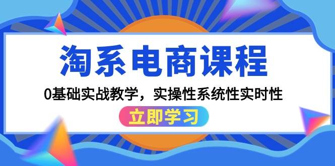 淘系电商课程，0基础实战教学，实操性系统性实时性（15节课）-靠谱项目库