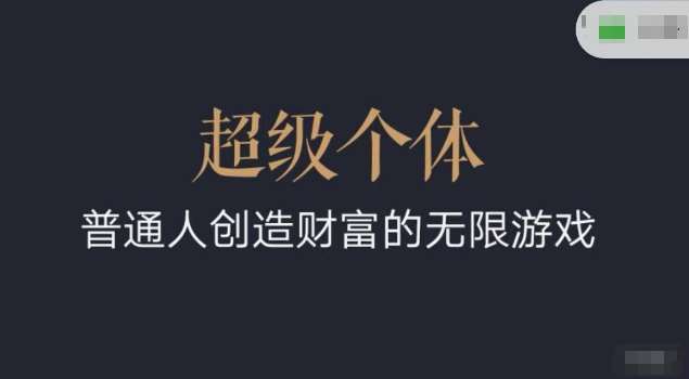 超级个体2024-2025翻盘指南，普通人创造财富的无限游戏-靠谱项目库