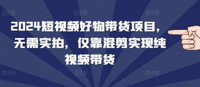 2024短视频好物带货项目，无需实拍，仅靠混剪实现纯视频带货-靠谱项目库