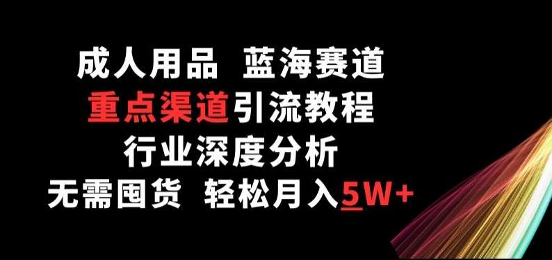 成人用品，蓝海赛道，重点渠道引流教程，行业深度分析，无需囤货，轻松月入5W+【揭秘】-靠谱项目库