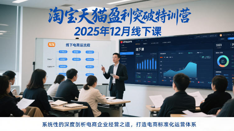 淘宝天猫盈利突破特训营25年12月线下课，系统性的深度剖析电商企业经营之道，打造电商标准化运营体系-靠谱项目库