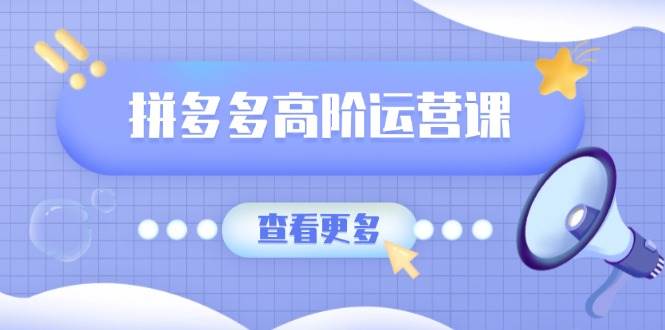 (14327期)拼多多高阶运营课:极致群爆款玩法,轻付费无尽复制,打造单品爆款之路-靠谱项目库