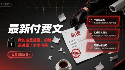 最新付费文：我的这些提醒，的确是透露了太多内幕-靠谱项目库