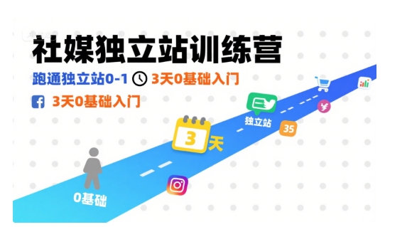 社媒独立站训练营，跑通独立站0-1，3天0基础入门-靠谱项目库