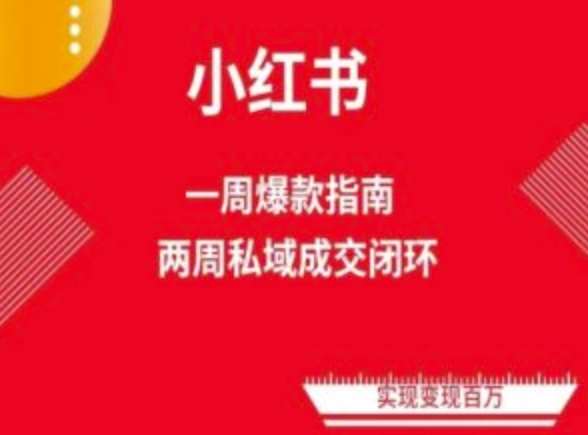 爆款小红书免费流量体系课程(两周变现)，小红书电商教程-靠谱项目库