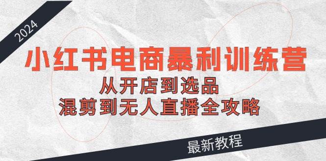 （12361期）2024小红书电商暴利训练营：从开店到选品，混剪到无人直播全攻略-靠谱项目库