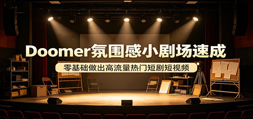 Doomer氛围感小剧场速成，零基础做出高流量热门短剧短视频-靠谱项目库