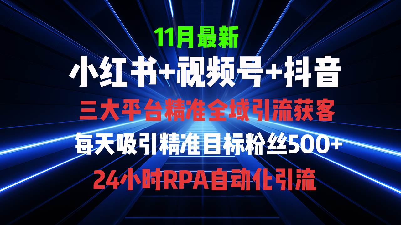 （13259期）全域多平台引流私域打法，小红书，视频号，抖音全自动获客，截流自…-靠谱项目库