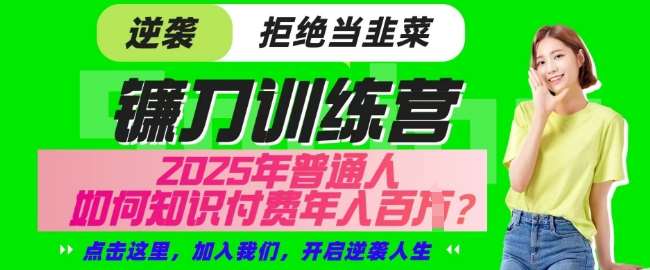 【网创项目终点站-镰刀训练营超级IP合伙人】25年普通人如何通过知识付费实现逆袭【揭秘】-靠谱项目库