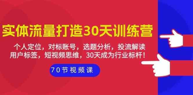 实体流量打造30天训练营:个人定位,对标账号,选题分析,投流解读(70节)-靠谱项目库