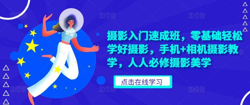 摄影入门速成班，零基础轻松学好摄影，手机+相机摄影教学，人人必修摄影美学-靠谱项目库