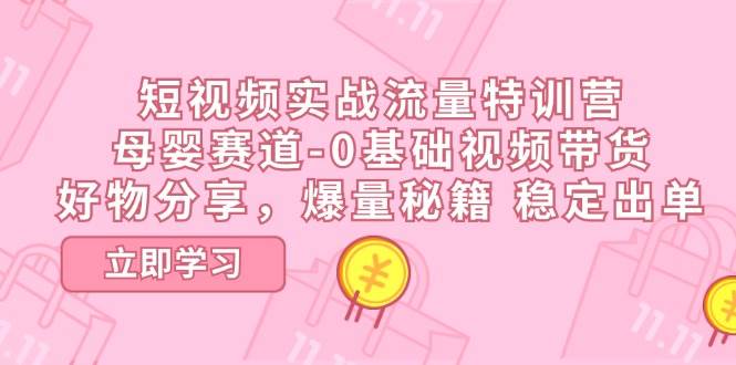 （11373期）短视频实战流量特训营，母婴赛道-0基础带货，好物分享，爆量秘籍 稳定出单-靠谱项目库