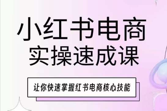 小红书电商实操速成课，让你快速掌握红书电商核心技能-靠谱项目库