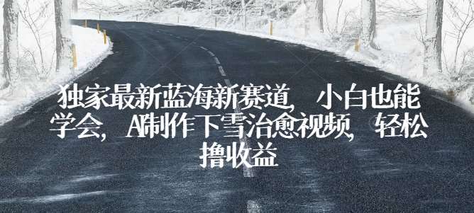 独家最新蓝海新赛道，小白也能学会，AI制作下雪治愈视频，轻松撸收益【揭秘】-靠谱项目库