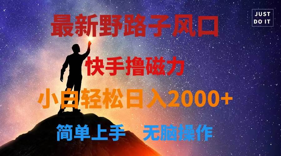 最新风口！快手撸磁力，野路子，小白无脑操作日入2000+-靠谱项目库