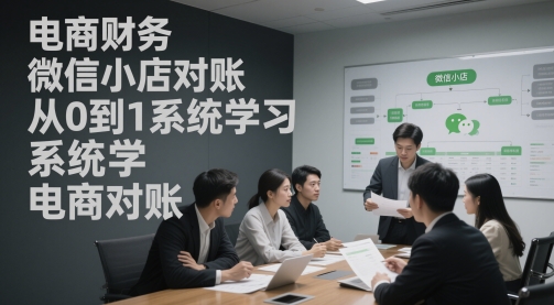 电商财务微信小店对账，从0到1系统学习电商对账-靠谱项目库