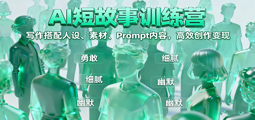 AI短故事训练营：写作搭配人设、素材、Prompt内容，高效创作变现-靠谱项目库