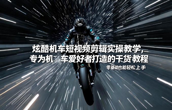 炫酷机车短视频剪辑实操教学,专为机车爱好者打造的干货教程,零基础也能轻松上手-靠谱项目库