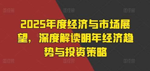 2025年度经济与市场展望,深度解读明年经济趋势与投资策略-靠谱项目库