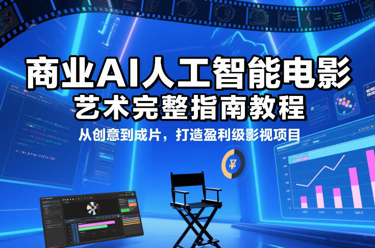 商业AI人工智能电影制作的艺术完整指南教程，从创意到成片，打造盈利级影视项目-靠谱项目库