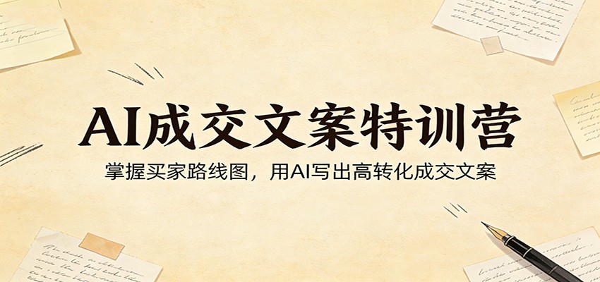 AI成交文案特训营:掌握买家路线图,用AI写出高转化成交文案-靠谱项目库
