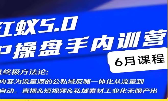 红蚁5.0IP操盘手内训营,IP操盘终极方法论-靠谱项目库