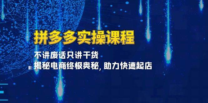(13577期)拼多多实操课程:不讲废话只讲干货, 揭秘电商终极奥秘,助力快速起店-靠谱项目库
