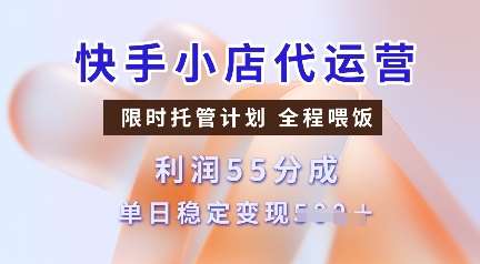 快手小店代运营，限时托管计划，收益55分，单日稳定变现多张【揭秘】-靠谱项目库