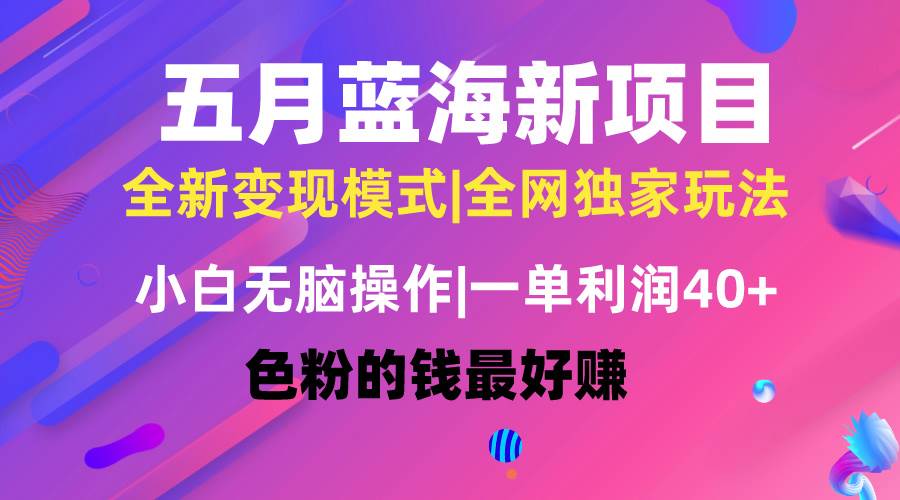 五月蓝海项目全新玩法,小白无脑操作,一天几分钟,矩阵操作,月入4万+-靠谱项目库