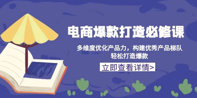 （13689期）电商爆款打造必修课：多维度优化产品力，构建优秀产品梯队，轻松打造爆款-靠谱项目库
