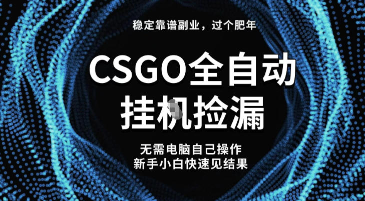 【稳定副业】全球最热门游戏CSGO全自动捡漏，最新玩法，新手小白日入5张+【揭秘】-靠谱项目库