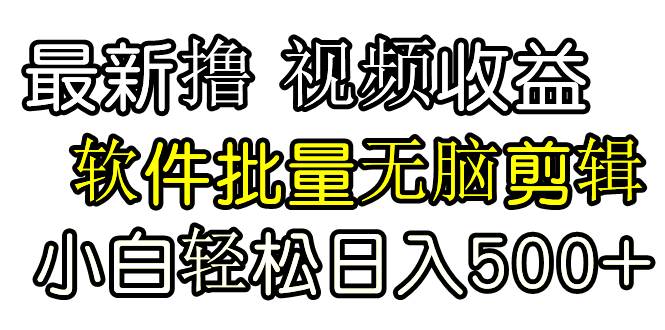 （9569期）发视频撸收益，软件无脑批量剪辑，第一天发第二天就有钱-靠谱项目库