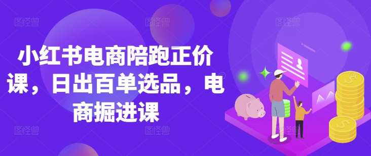 小红书电商陪跑正价课，小红书官方认证电商讲师教学，日出百单选品，电商掘进课-靠谱项目库