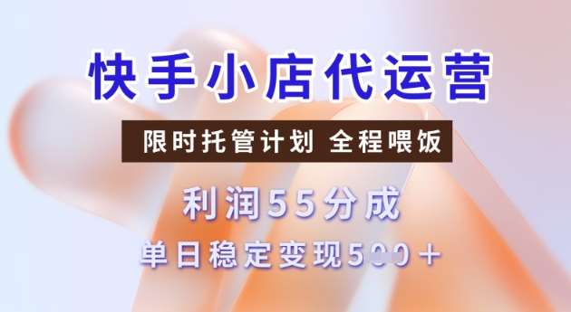 快手小店代运营3.0，模式新升级，收益55分，稳定单日5张【揭秘】-靠谱项目库