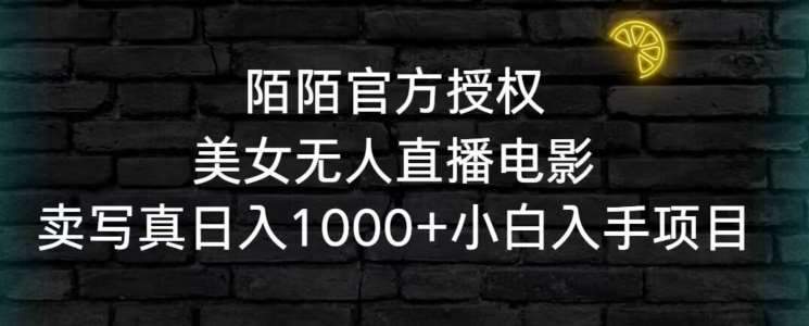 陌陌官方授权美女无人直播电影，卖写真日入1000+小白入手项目【揭秘】-靠谱项目库