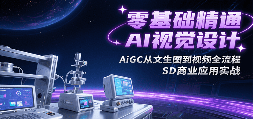零基础精通AI视觉设计,AiGC从文生图到视频全流程,SD商业应用实战-靠谱项目库