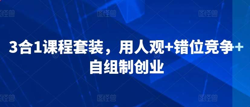 3合1课程套装，​用人观+错位竞争+自组制创业-靠谱项目库