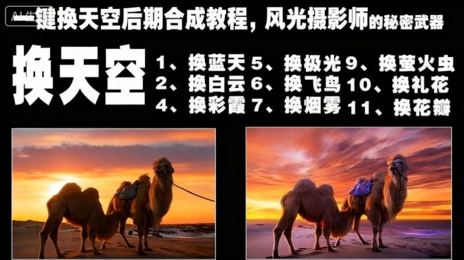 一键换天空后期合成教程，风光摄影师的秘密武器-靠谱项目库