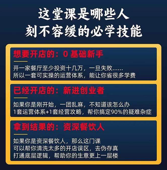图片[3]-餐饮店盈利实操方法：教你怎样开一家持续能赚钱的餐厅（25节）-靠谱项目库