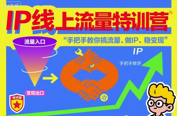 IP线上流量特训营，手把手教你搞流量、做IP、稳变现-靠谱项目库