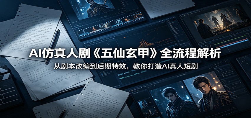 AI仿真人剧《五仙玄甲》全流程解析：从剧本改编到后期特效，教你打造AI真人短剧-靠谱项目库