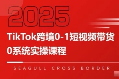 TikTok跨境0-1短视频带货，系统拆解TikTok跨境带货全链路，实现跨境可持续盈利-靠谱项目库