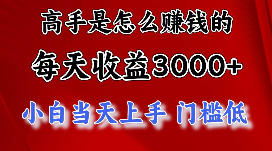 (11228期)高手是怎么赚钱的,一天收益3000+ 这是穷人逆风翻盘的一个项目,非常...-靠谱项目库
