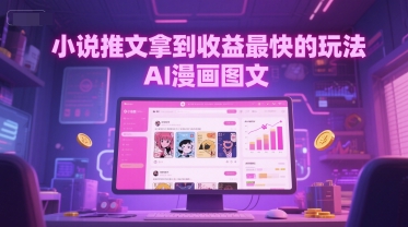 小说推文拿到收益最快的玩法，AI漫画图文-靠谱项目库